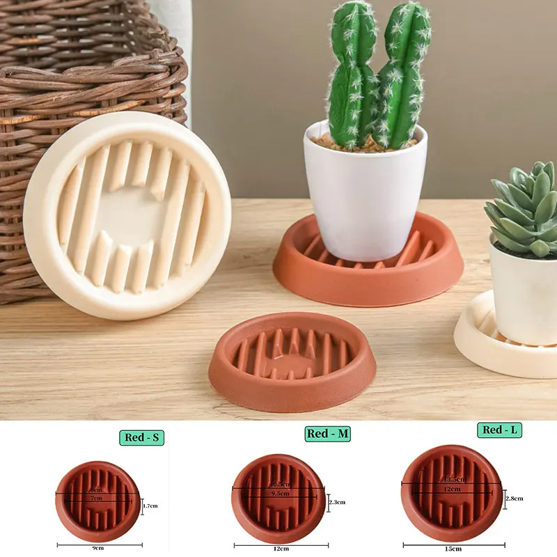 

PP Flower Pot Tray with Water Bottom Support Flower Pot Chassis Base Basin Support Breathable Drainage Tray for Small Flower Pot