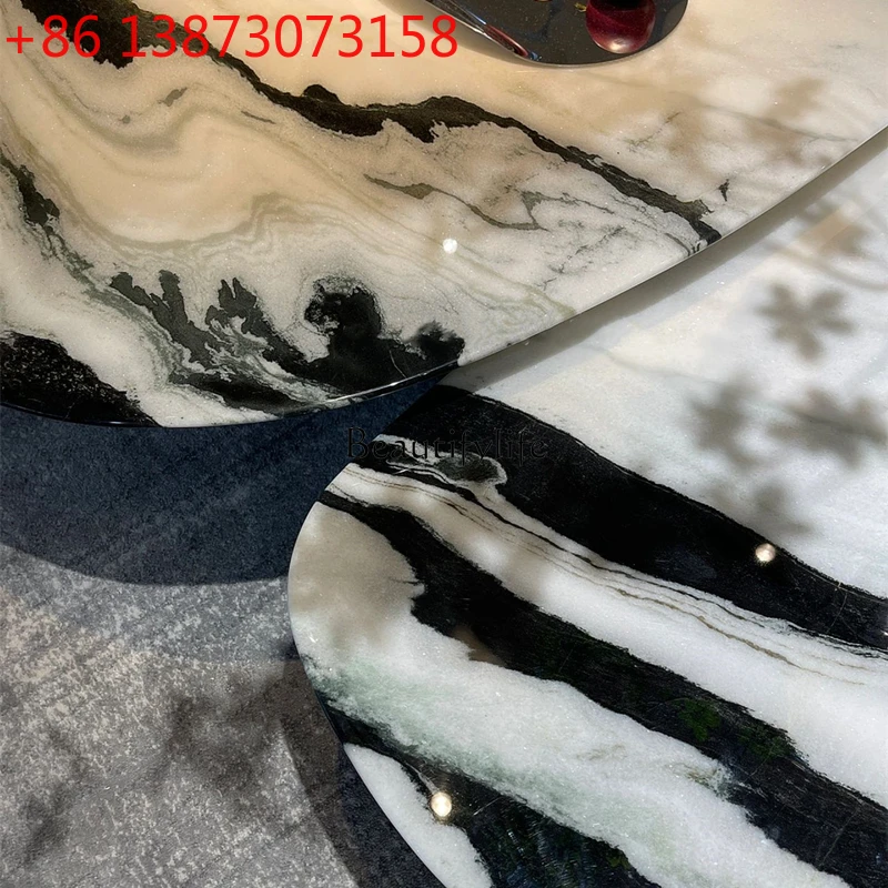 

Итальянский минималистичный журнальный столик нестандартной формы, комбинированный, для виллы, с большой платформой, из мрамора.