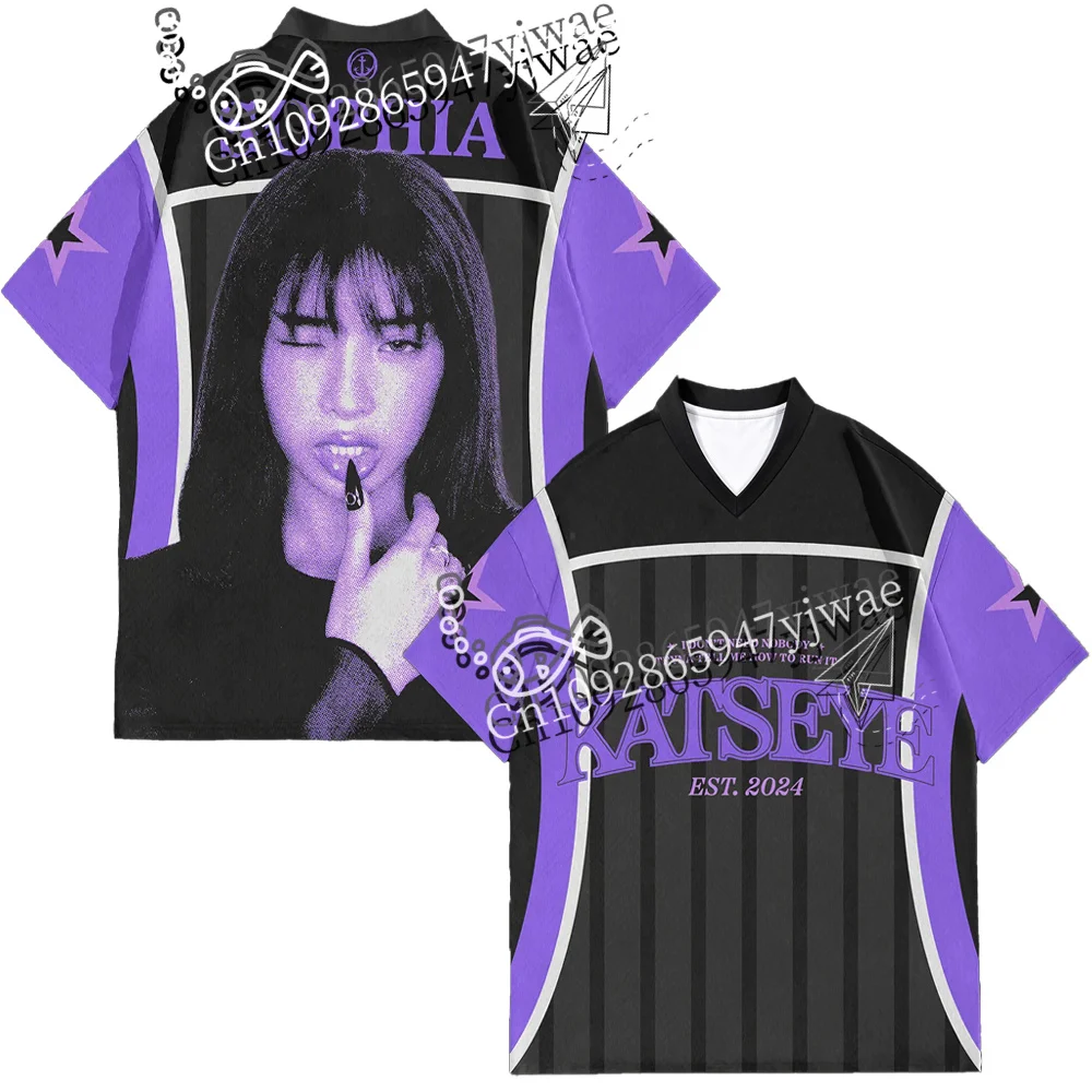 2026 Katseye Daniela Sophia Yoonchae Wink Graphic Football Jersey T Shirt Kpop Streetwear Y2k Top Summer Men'S Women'S T-Shirts
