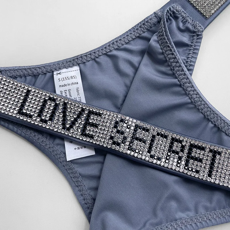 Sexy Damen-Slips mit Strass-Diamanten, G-String, Sport-Tanga, Niedrige Taille, Kurze Unterhosen, T-Back Fitness S-XL – Detail 36