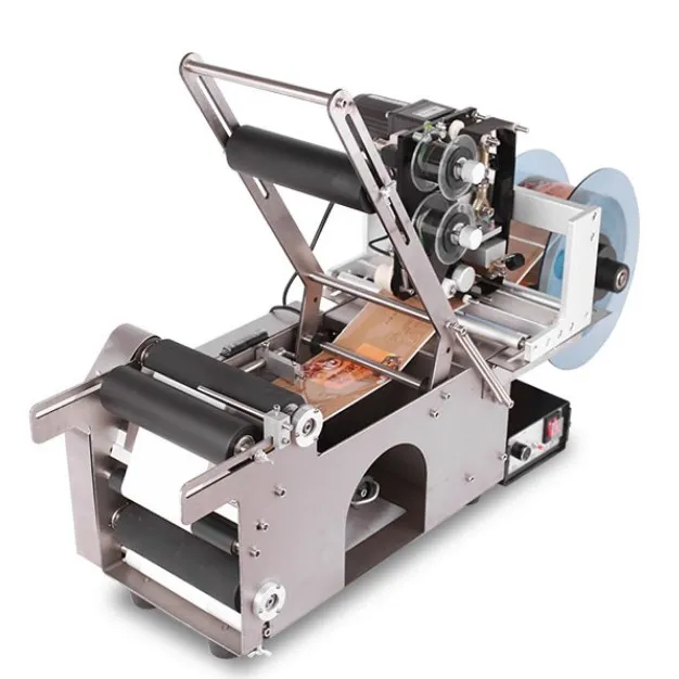 MT-50 Taletop Semi Automatic Round  Bottle Laeling Machine With Date Code Printer