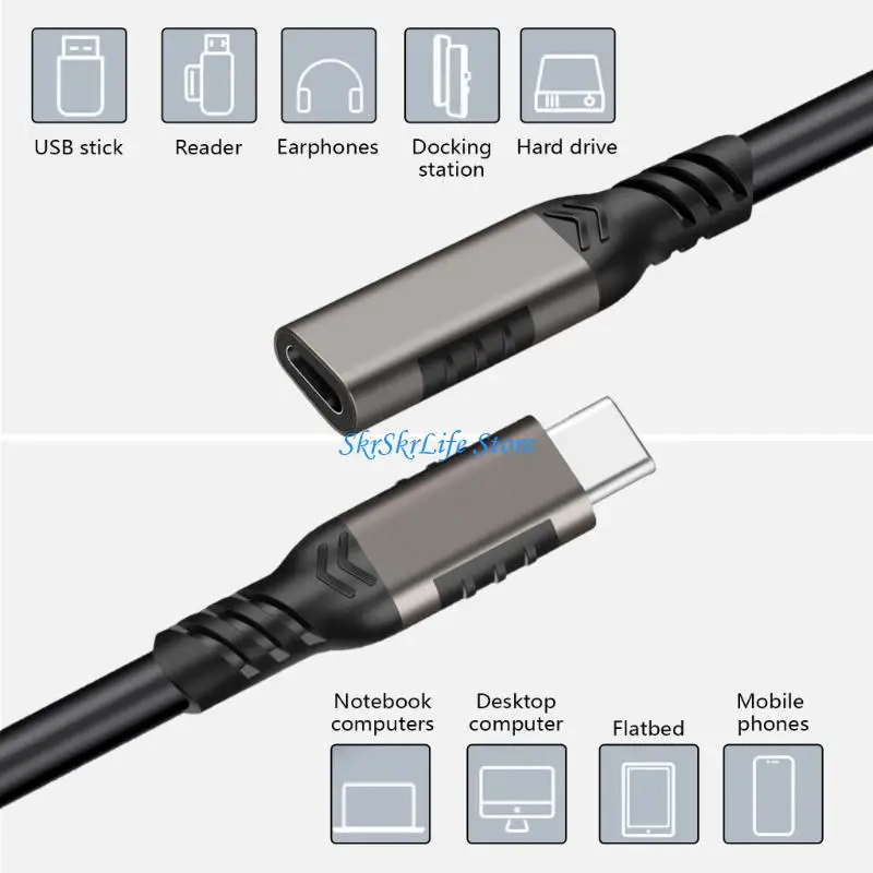 e65e USB typec to typec cable pd100w شحن سريع 5A شاحن سريع usb c cable