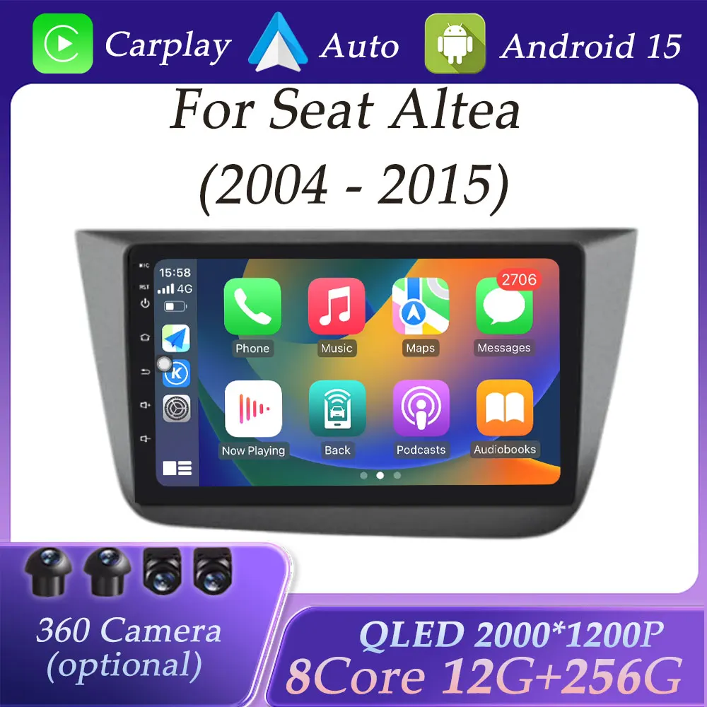 

HD Screen for Seat Altea 2004 - 2015 Split Screen CarPlay Android Car Radio Video Audio Multimedia Player GPS Navi DSP Stereo