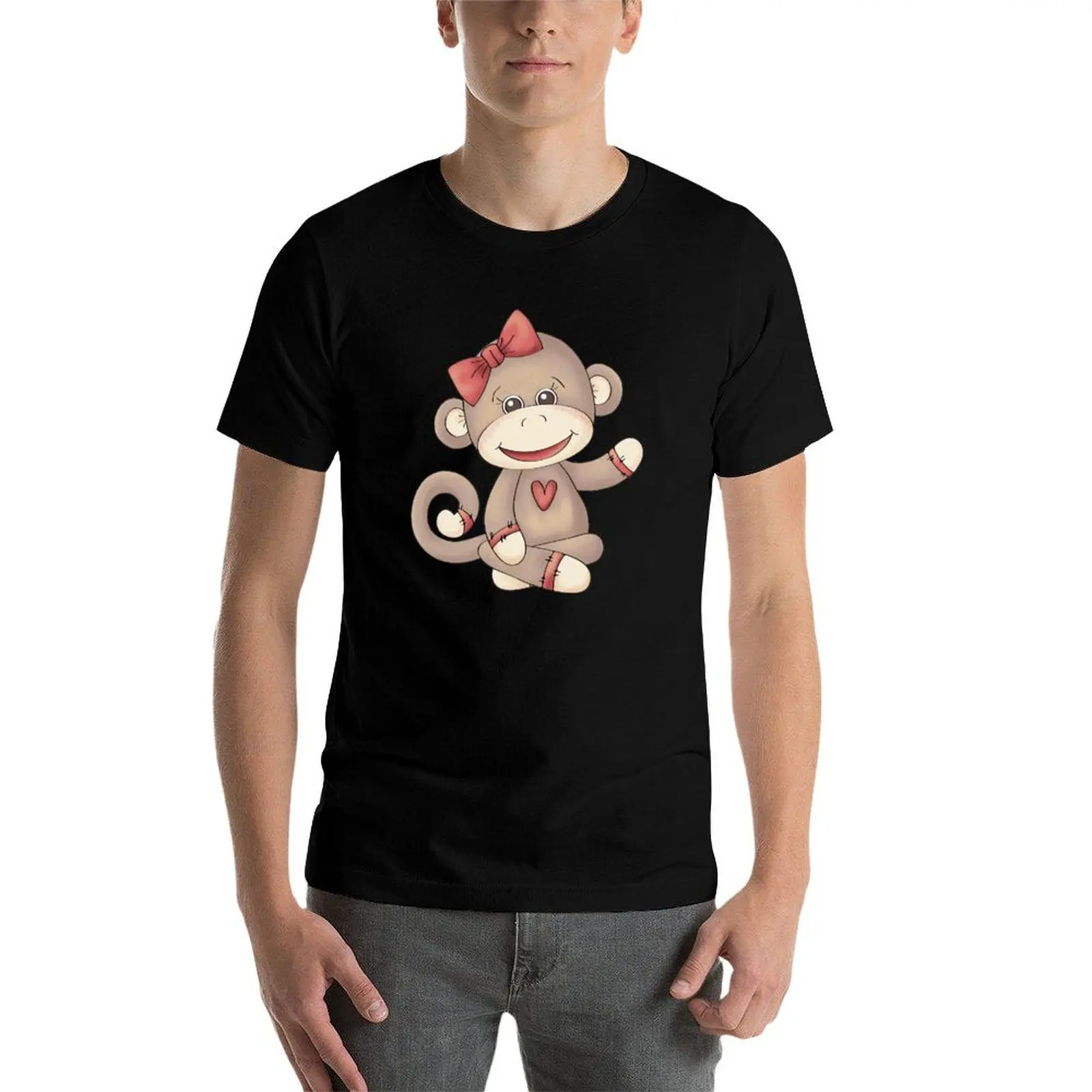 Baby Girl Sock Monkey T-Shirt Work Style Casual T-Shirt view 3