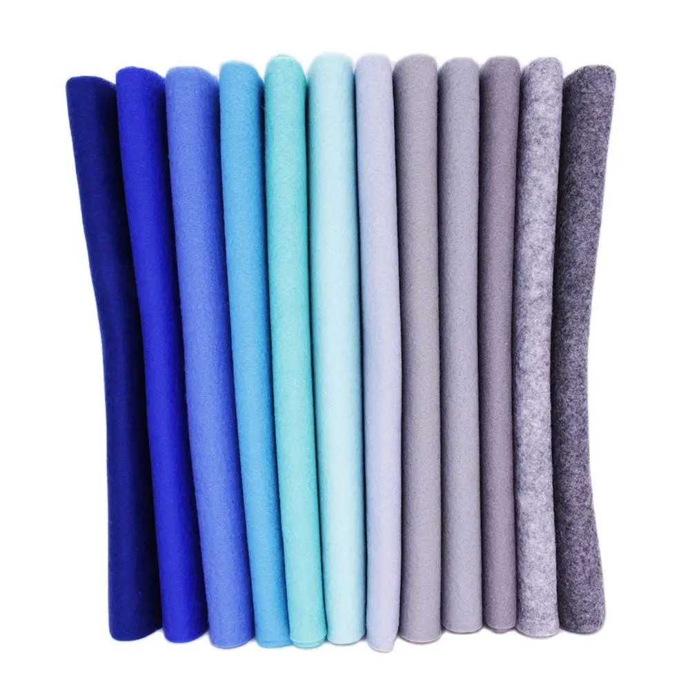 1.2mm Grey Blue Polyester Fabric Soft Felt,DIY Cloth For Home Sewing Dolls &Crafts, Toys Wedding Decoration Material 　