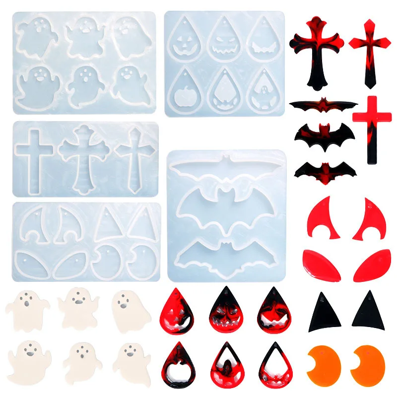 Halloween silicone molds, resin silicone molds, bat accessory molds=making earrings, pendants, keychains, phone case decorations