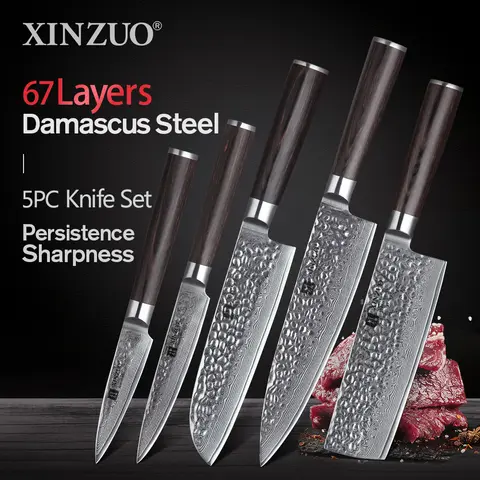 VG10 Damascus Steel Kitchen Knife Set 5 Pieces XINZUO