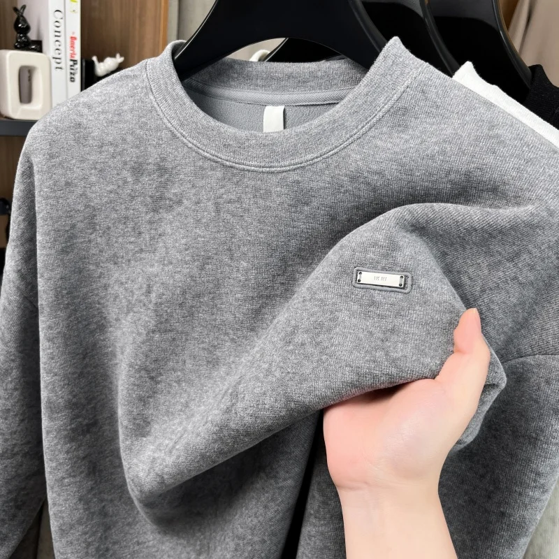 

high-end autumn new model long sleeves hoodie men's round neck exquisite jacquard t-shirt trend leisure versatile men clothing