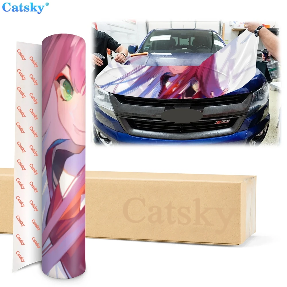 FRANXX Zero Two Car Hood Sticker,Custom Car Hood Decoration,Hood Protection Cover,Vinyl Car Sticker,Car Body Side Color Decal