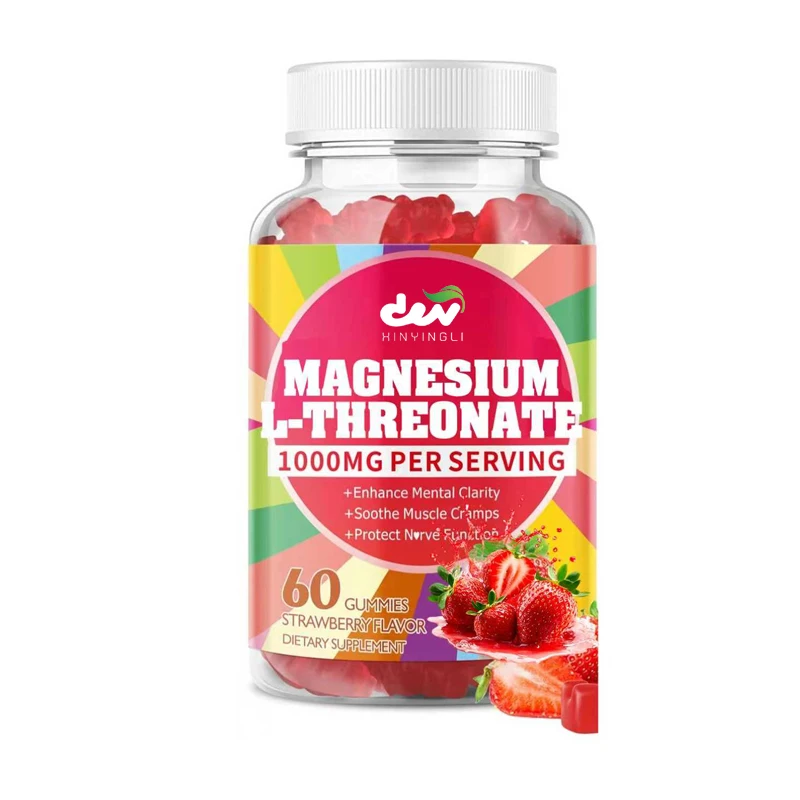 

1000 мг L-резонатных магниевых конфейсов, поддержка здоровья мышц, вегетарианские, со вкусом клубники без сахара, 60 жвачек