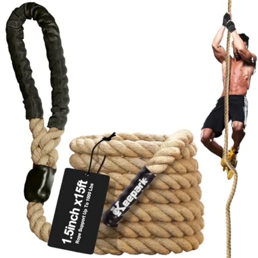 

Climbing Rope Gym Exercise Ropes - 1.5 Inch Diameter 10Feet 15Feet 20Feet 25Feet 30Feet 35Feet 40Feet 50Feet Climb Rope for Fit