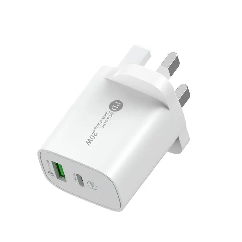 Carregador Rápido USB Tipo C, Adaptador de Ficha de Telefone para iPhone, Xiaomi, Samsung, Huawei, Novo, UE, EUA, PD, 20W