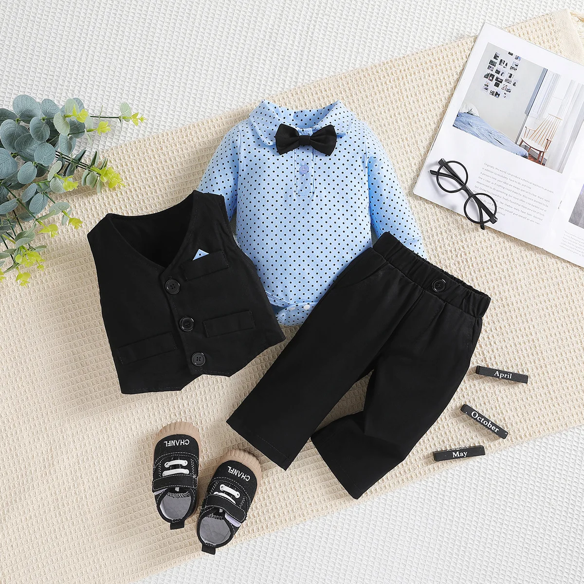 

Baby boys party suit children's birthday clothing baby three pcs set clothes autumn and winter gentleman's dress boy's outerwear