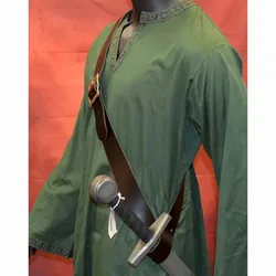 Correa de hombro Medieval para hombre, soporte de espada, vaina, Rana, Caballero Vikingo, arma, disfraz, cinturón de cuero, pistolera, utilería para Larp