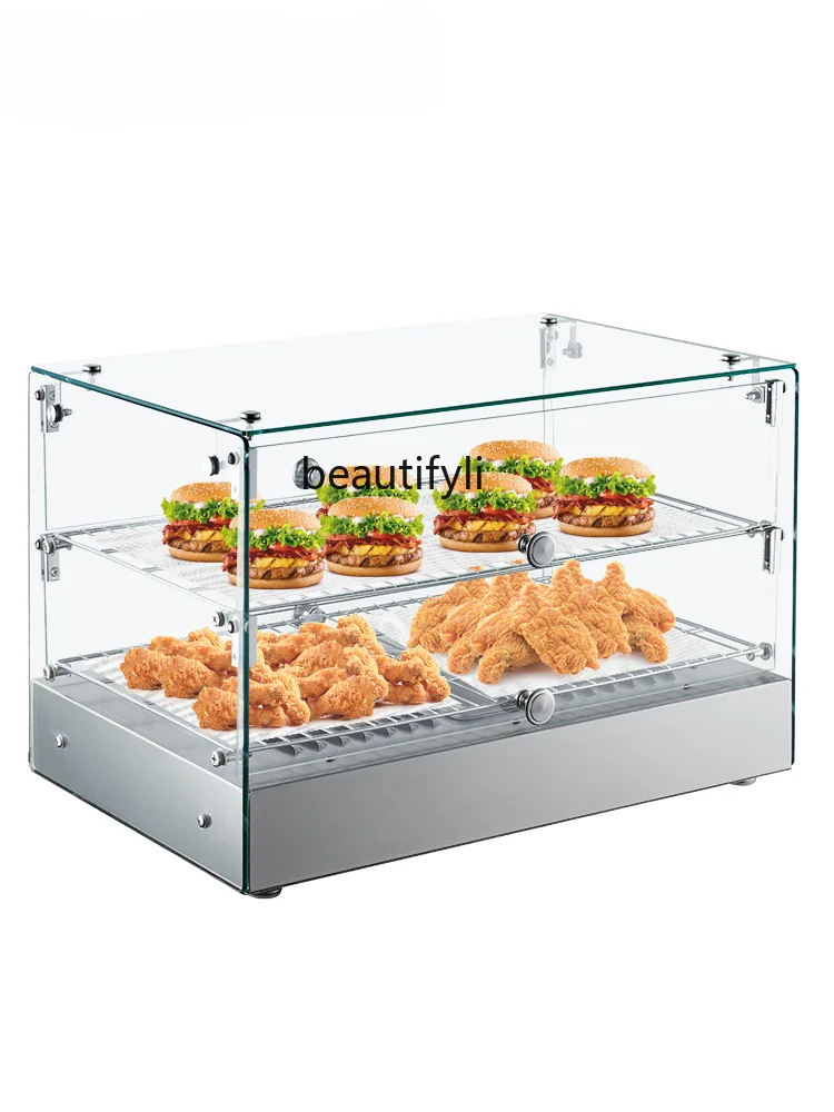 

Small Desktop Insulation Display Cabinet Glass Hamburger Chestnut Fried Insulation Deli Cabinet