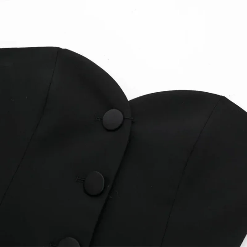 Women’s Summer Fashion Tube Top with Blazer Elements Structured Design Office Wear Versatile Styling Trendy Look