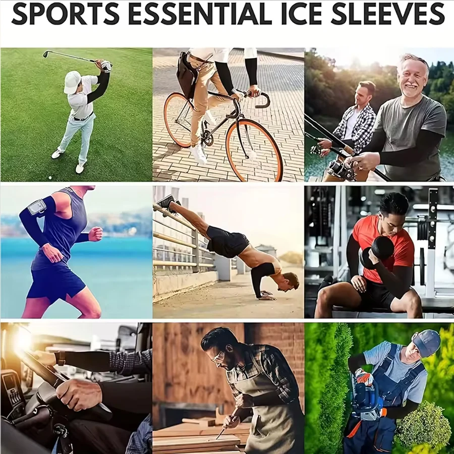 3 pares de fundas de protección solar Unisex, fundas de brazo refrescantes transpirables para actividades al aire libre, ciclismo, correr, montañismo