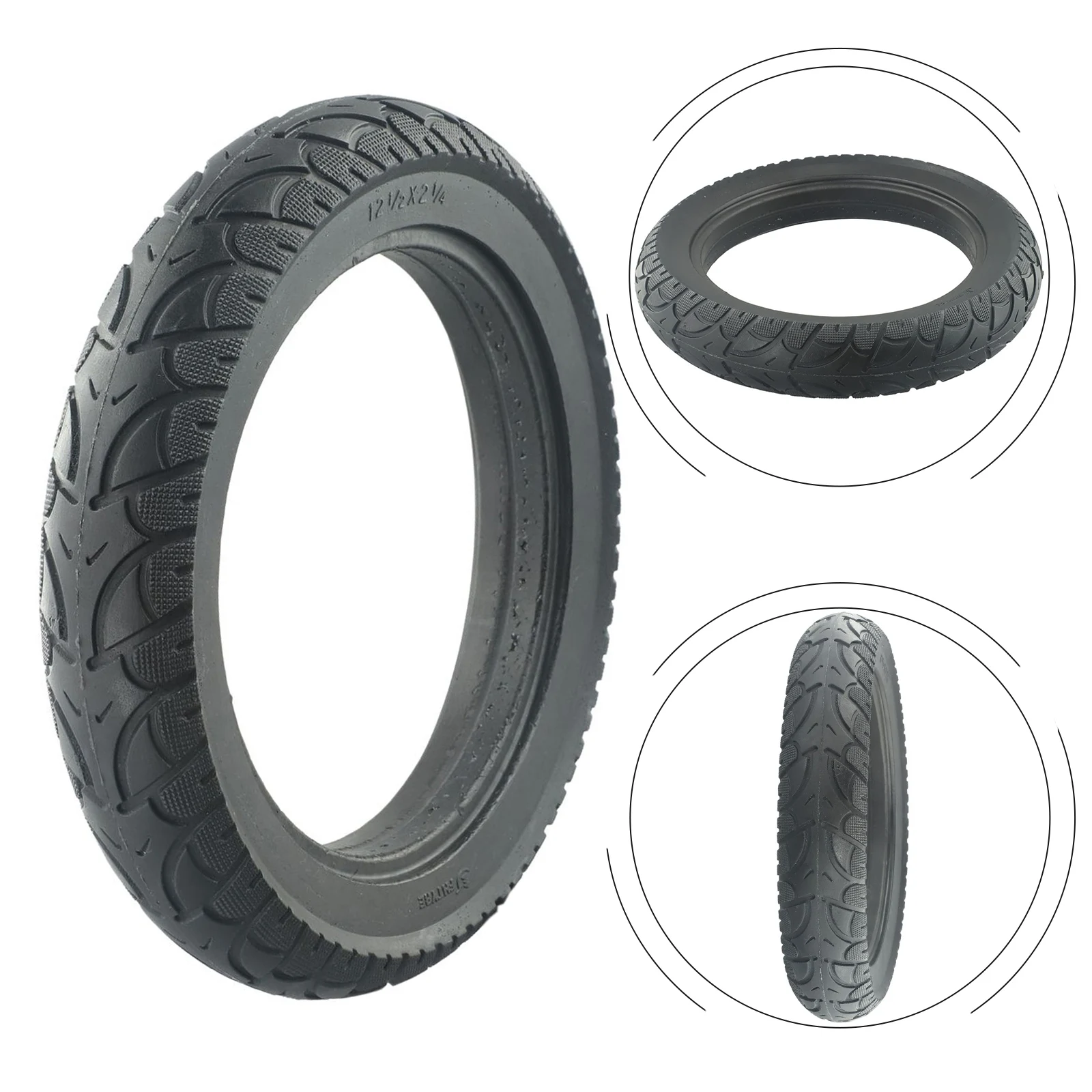 

12-дюймовая твердая шина 12 1/2x2 1/4 (57-203) для скутера электронного велосипеда 12,5x2,125 шины для электрических скутеров, запасная часть для электронного велосипеда, аксессуар
