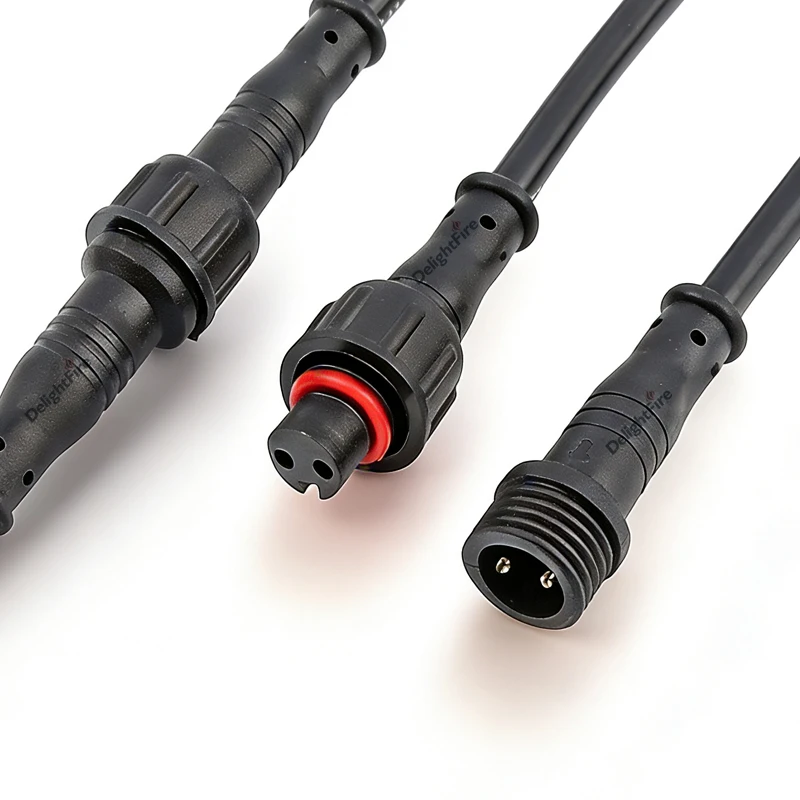 

2 Pin Waterproof Connector With Wire 20cm 22AWG 512V Electrical Cable For Landscape Lights Floodlight Outdoor project LED Pixel