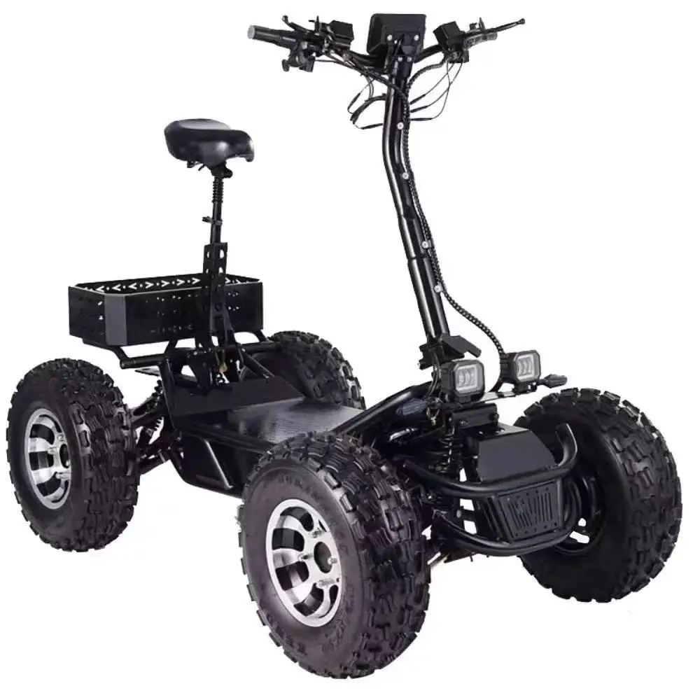 Newest 4WD Scooter 60V58AH Mountain Scooter All Terrain 4 Wheel Cart Folding Waterproof Off Road 300KG Load Capacity