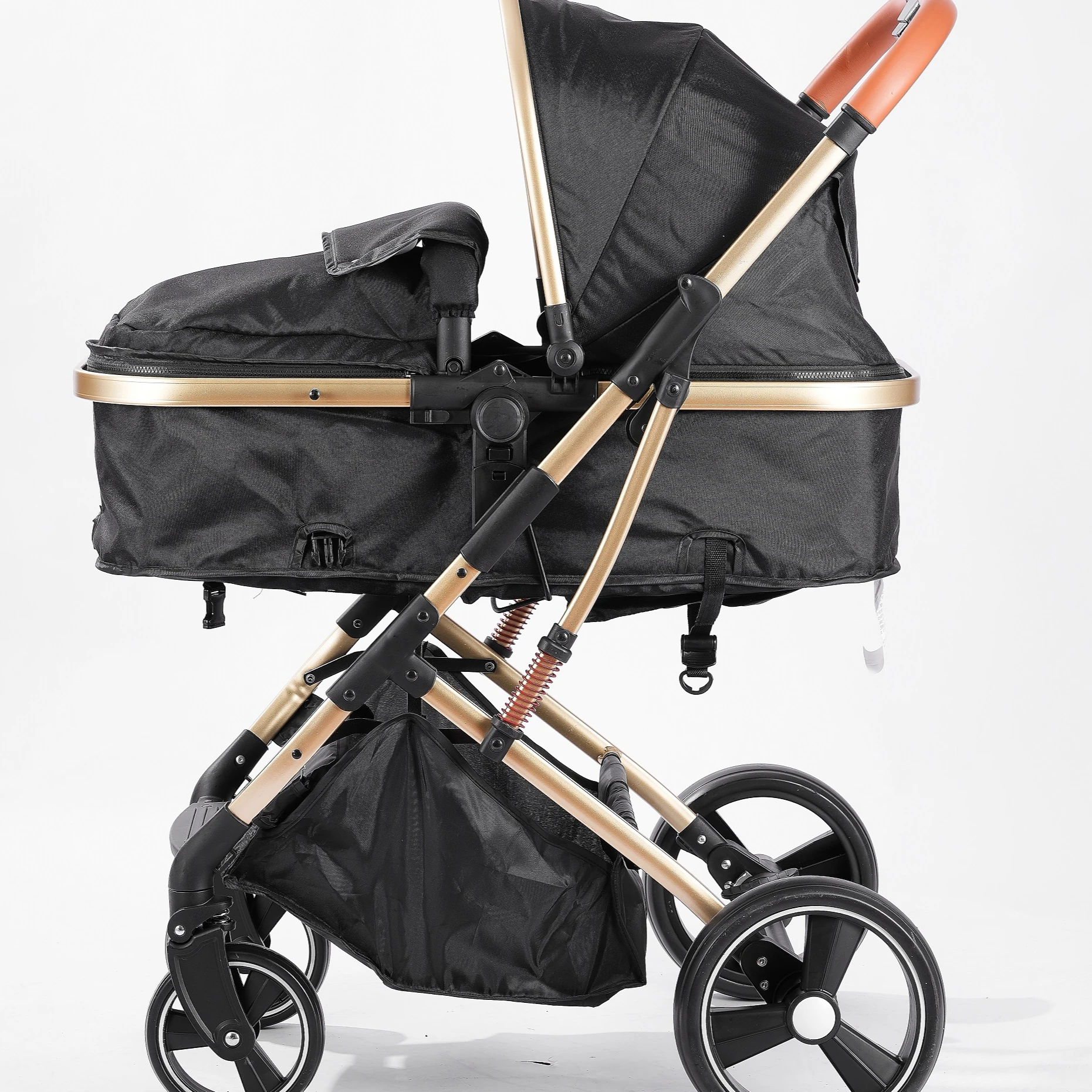 Baby Stroller Aluminum China 3 in 1 Carry Baby with EN Certification for 0-3 Years Old Triple folding high view stroller