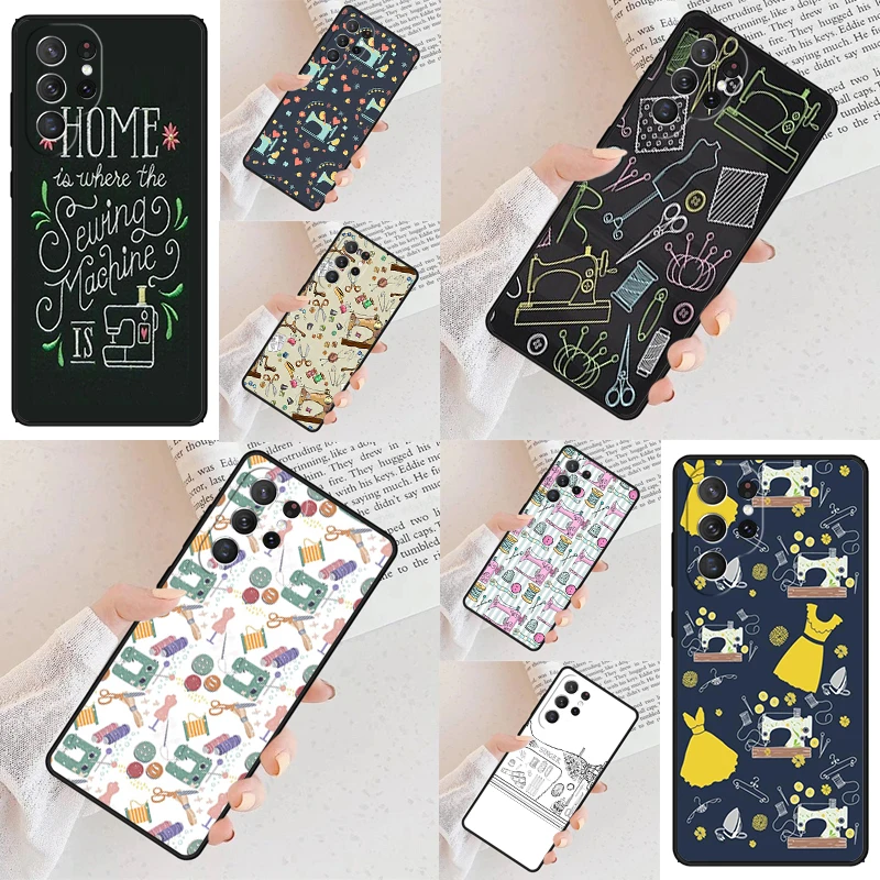 Sewing Machine Art Phone Case For Samsung Galaxy S24 S23 S22 S21 Ultra S10 Note 10 Pro S20 Plus FE S9 S8 Cover