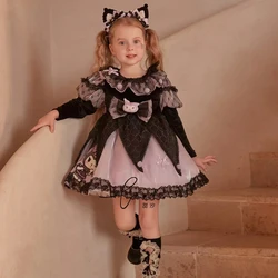 Handmade Autumn Girls Dress Long Sleeve Lolita Princess Dress Cosplay Dress Birthday Girls Halloween Costumes