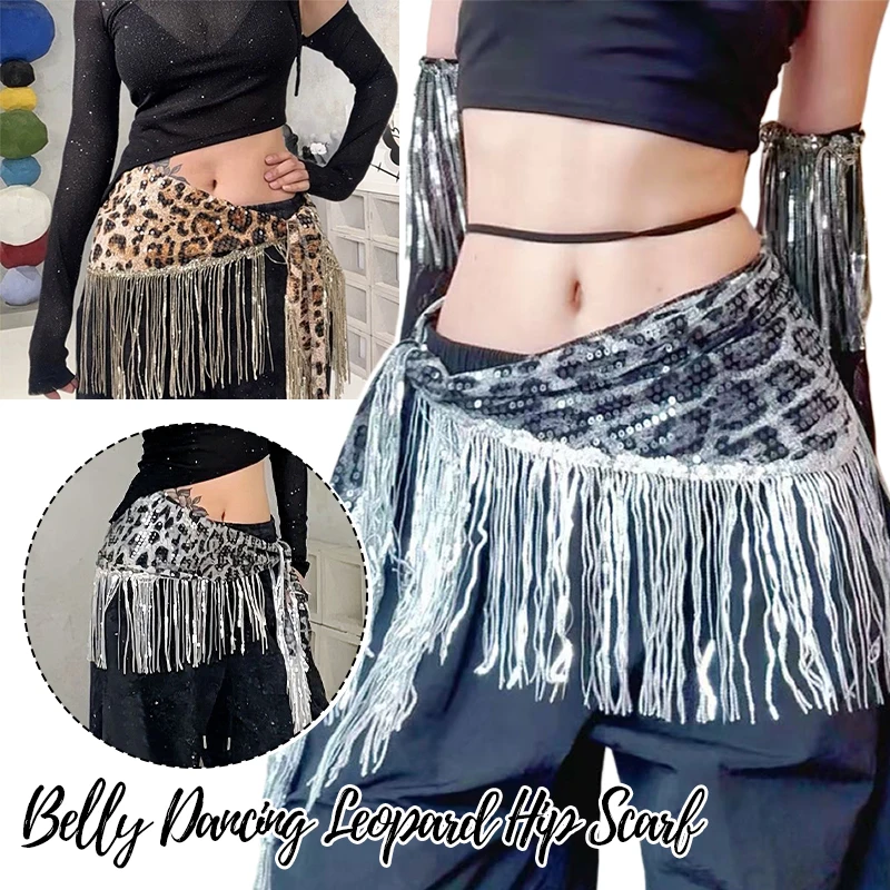 1pc Belly Dancing Leopard Print Hip Scarf Outfit for Women Jazz Dance Belt Costume Accessory Dance Clothes Oriental Dance Wear