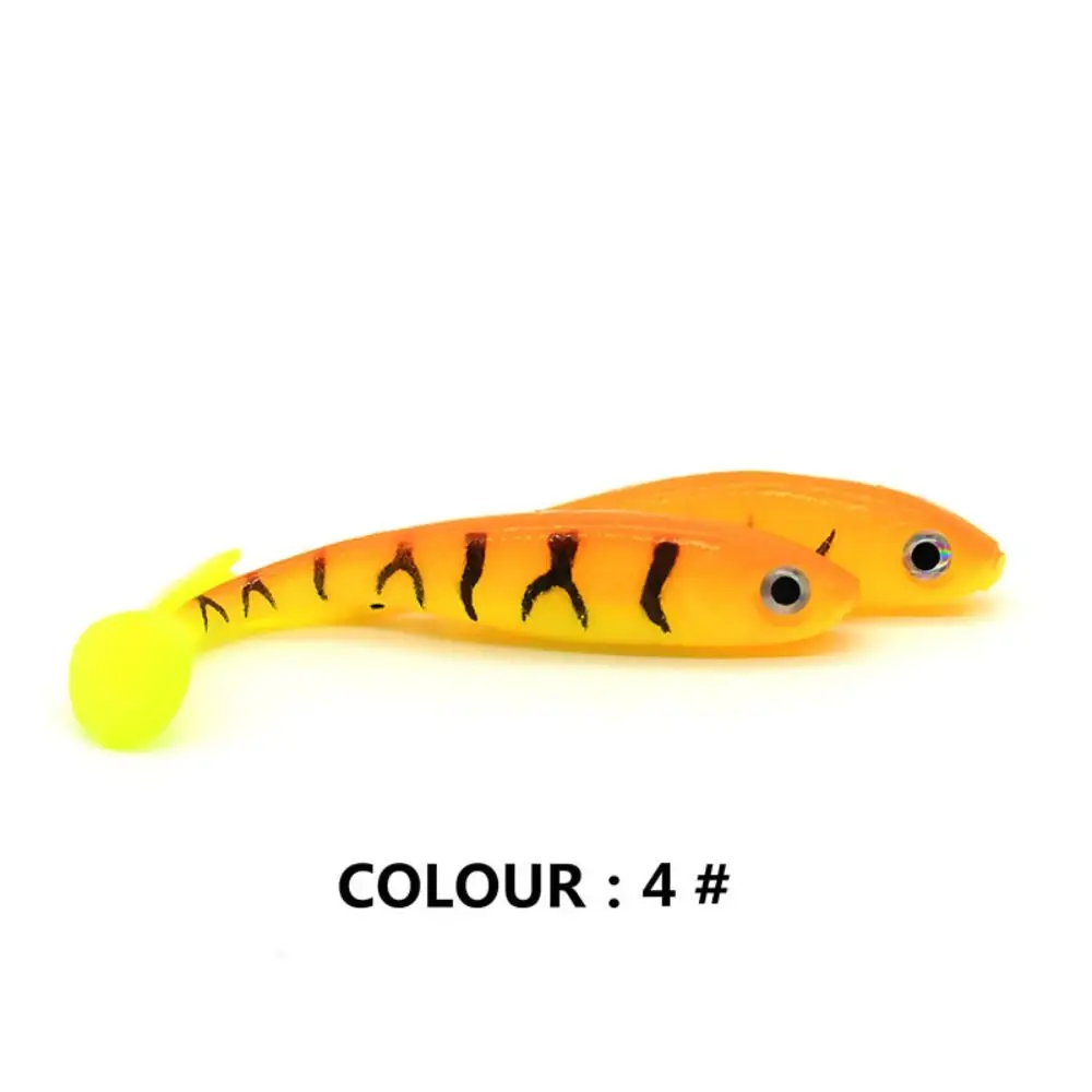 5PCS Attrezzatura da pesca 7cm/2.1g T-coda Esca morbida Silicone artificiale Paddle Tail Swimbaits Pesca Affondamento Jigging Wobblers Pike