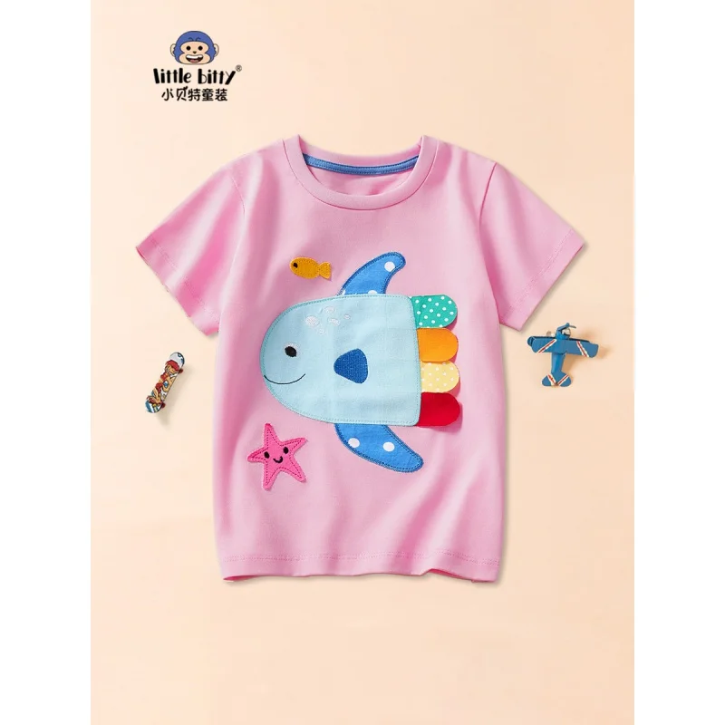 

Children's Short Sleeve2024Summer New Fresh Cute Printed Comfort and Casual Loose GirlsTT-shirt Children's Clothing Wholesale