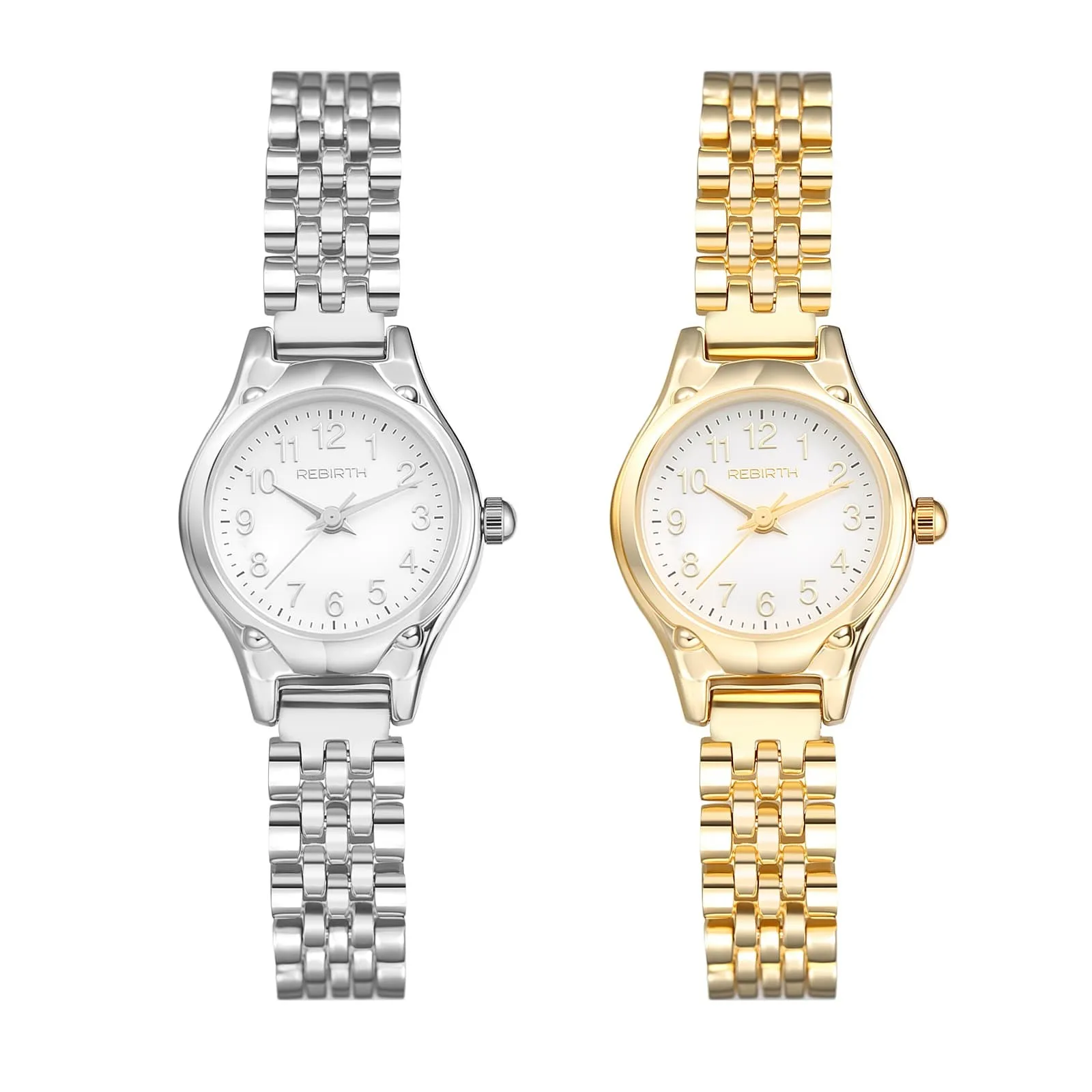 Minimalist Women Wrist Watch Stainless Steel Strap White Number Dial Analog Quartz Casual Luxury Waterproof Ladies Clock