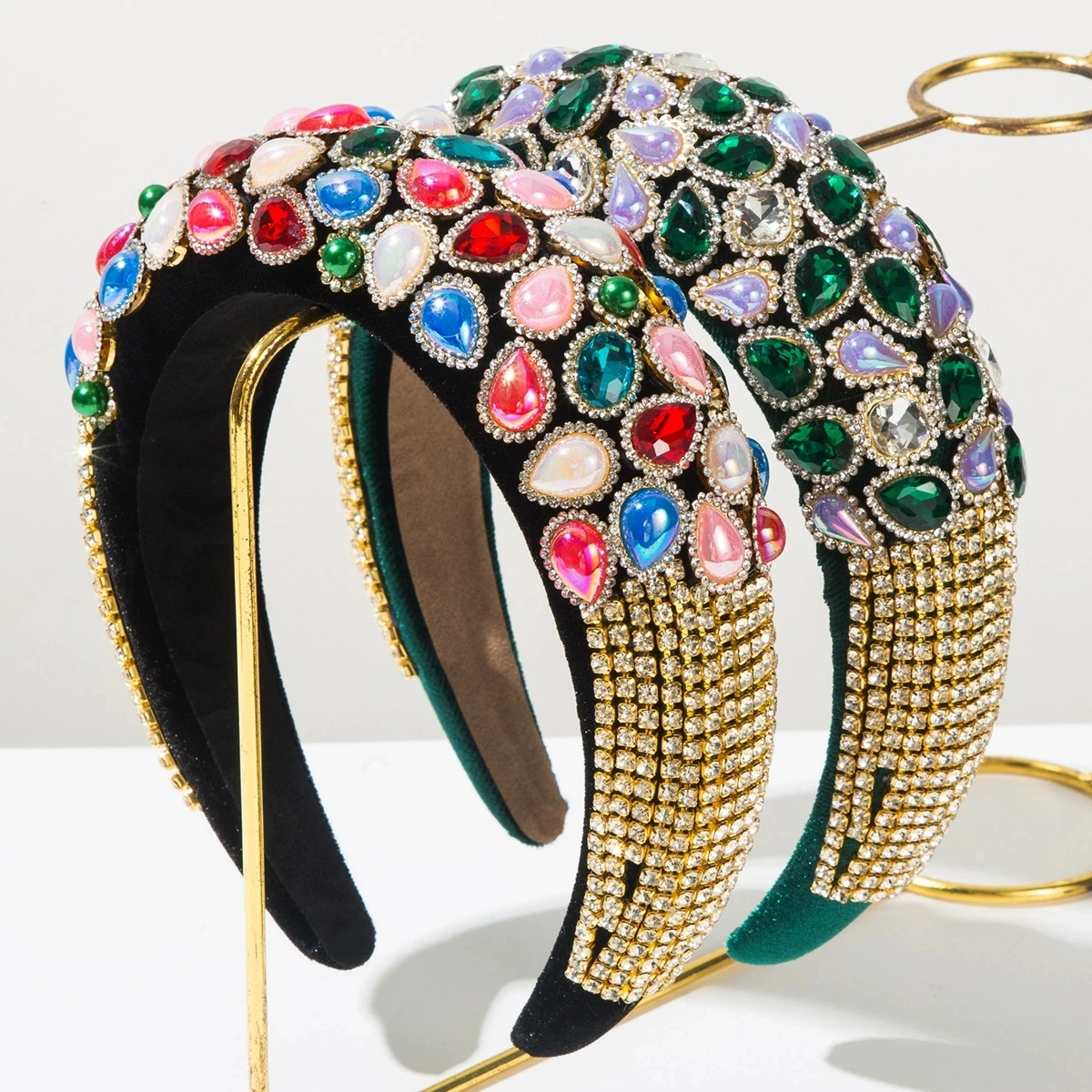 

Baroque Style Crystal Hair Bands Sponge Fashion Rhinestone Headband Non-slip Hair Bands Ladies Daily Hair Accessories