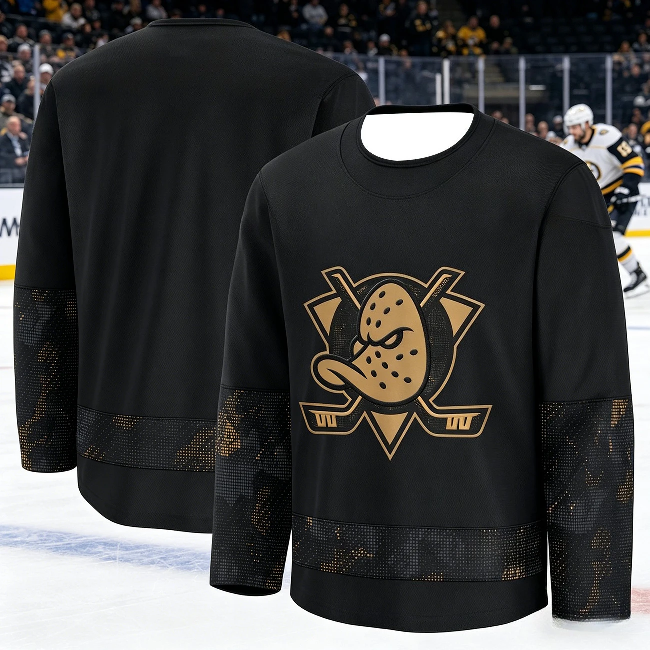 2026 Men's New Ice Hockey Training Shirt - Duck Team Fan Edition 3D Print - Breathable, Moisture-Wicking Long-Sleeved Shirt Kids