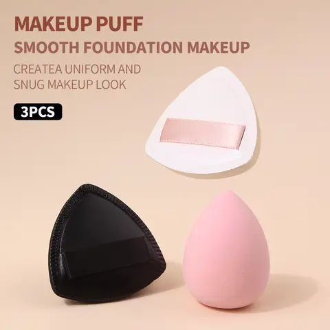 3PCS Makeup Sponge Concealer Smooth Cosmetic Powder Puff Triangle Shape Foundation Water Drop Make Up Blender Tools