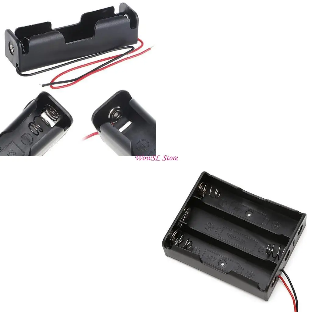 5 Pcs 18650 Rechargeable Battery 3.7V Clip Holder Box for Case With Wire HX5E
