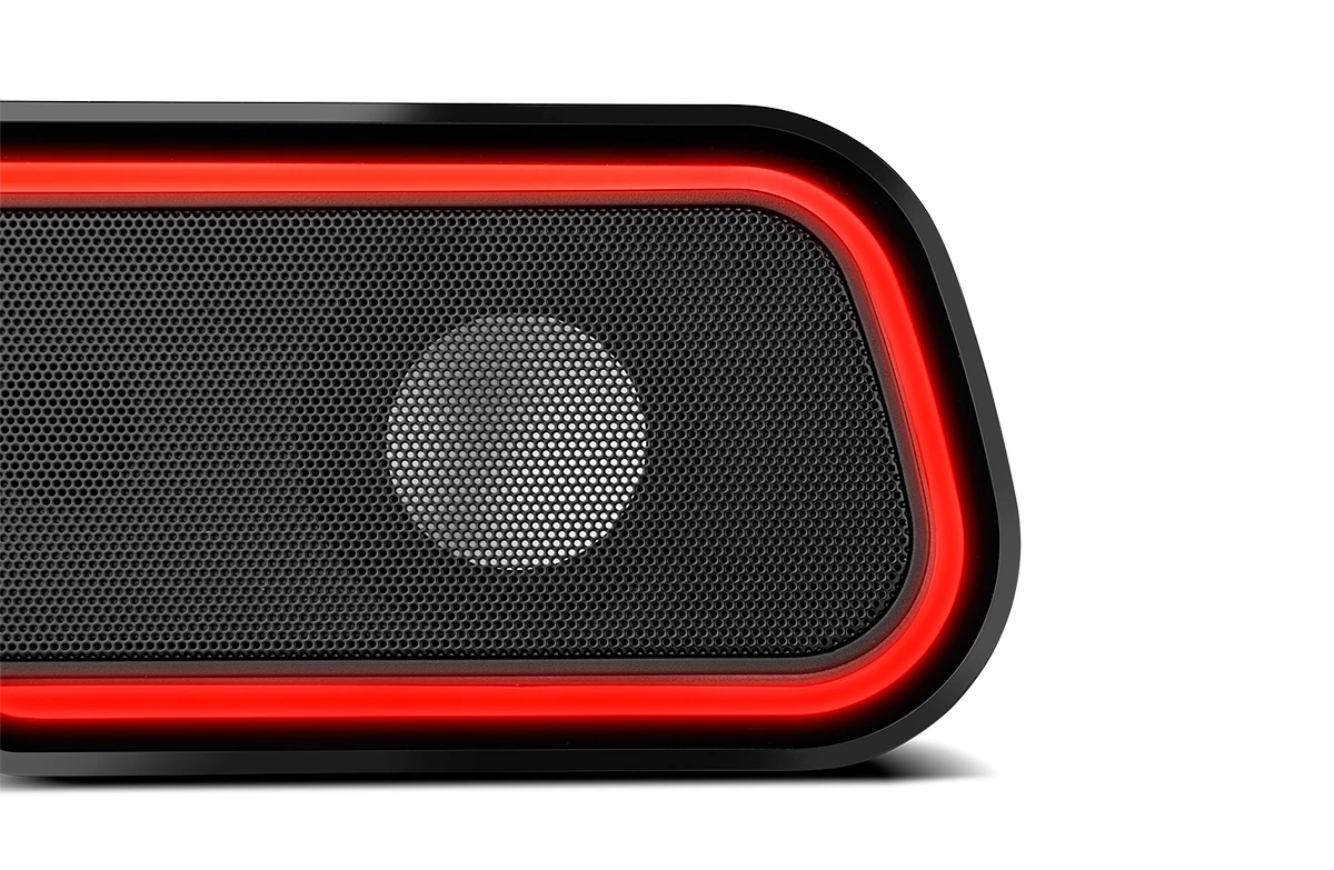 OZON einzigen sound bar-lautsprecher Pc Gaming - 6W RMS, tragbare, Bluetooth, USB, jack 3.5, touch, RGB, Schwarz