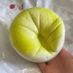 5inch Matcha Cake Green Dim Squishy Soft Sponge Basque Cake Bread Model DIY Play Food Slow Round Shape Decoration Desk Display