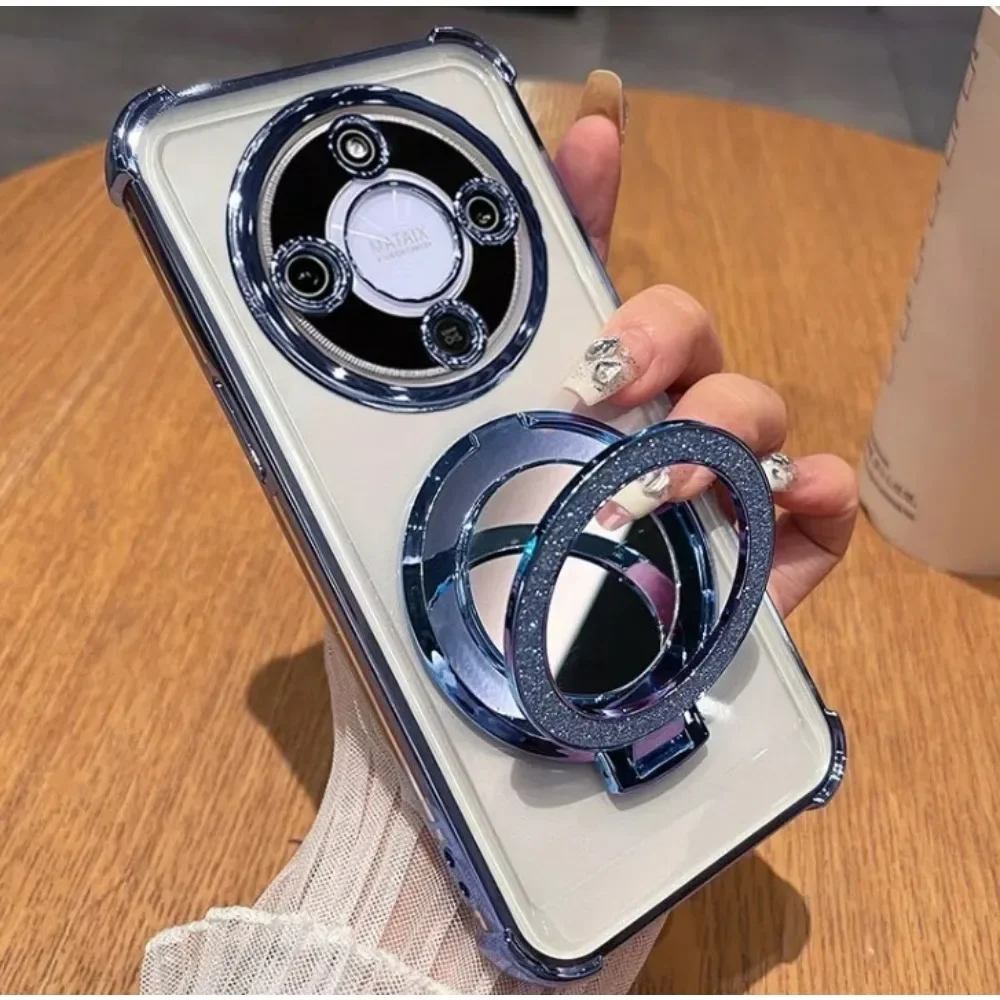 حافظة هاتف ملونة لامعة لهاتف Honor Magic8 8Pro 8Lite X9D X8 X7D A B C 400 وسادة هوائية ذكية بأربعة كونر غطاء ناعم مقاوم للصدمات #4