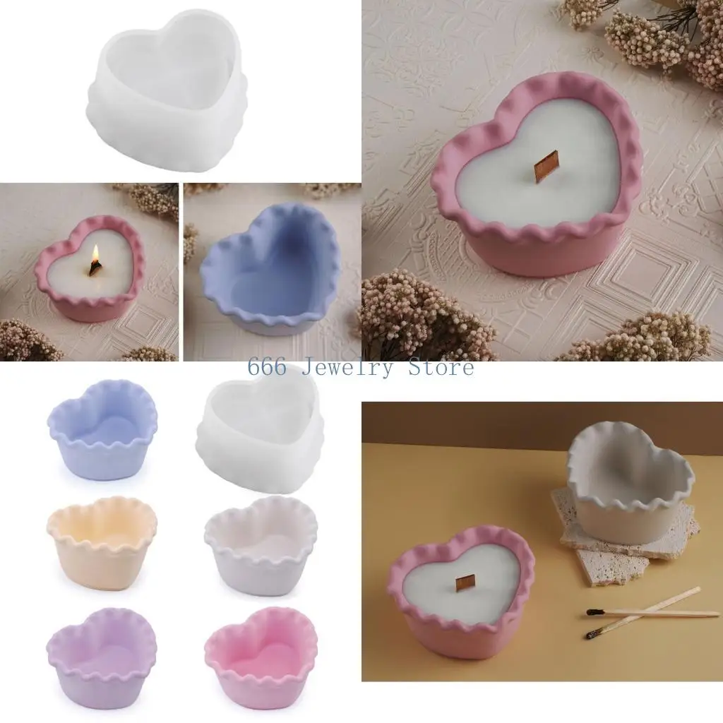 

F2TD Heart Shaped Storage Box Mold DIY UV Epoxy Resin Mold Plaster Concrete Container