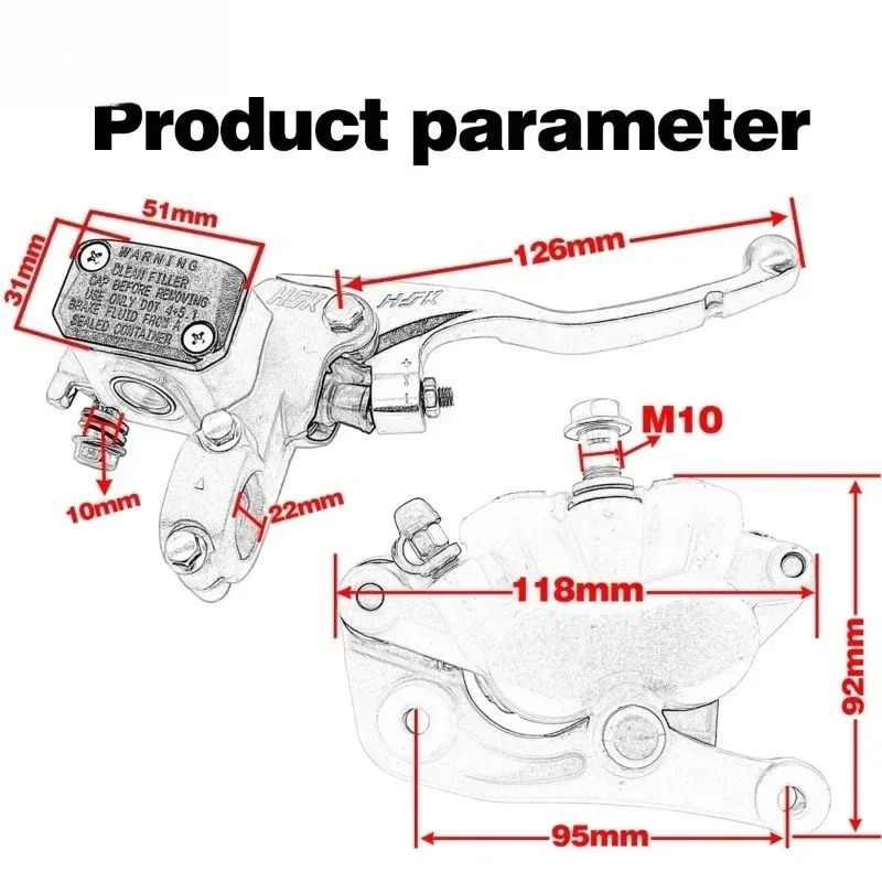 ل CR125R CRF150F 230F 450R/ XR250R TRD للدراجات النارية الجبهة الفرامل الفرجار أسطوانة رئيسية #4