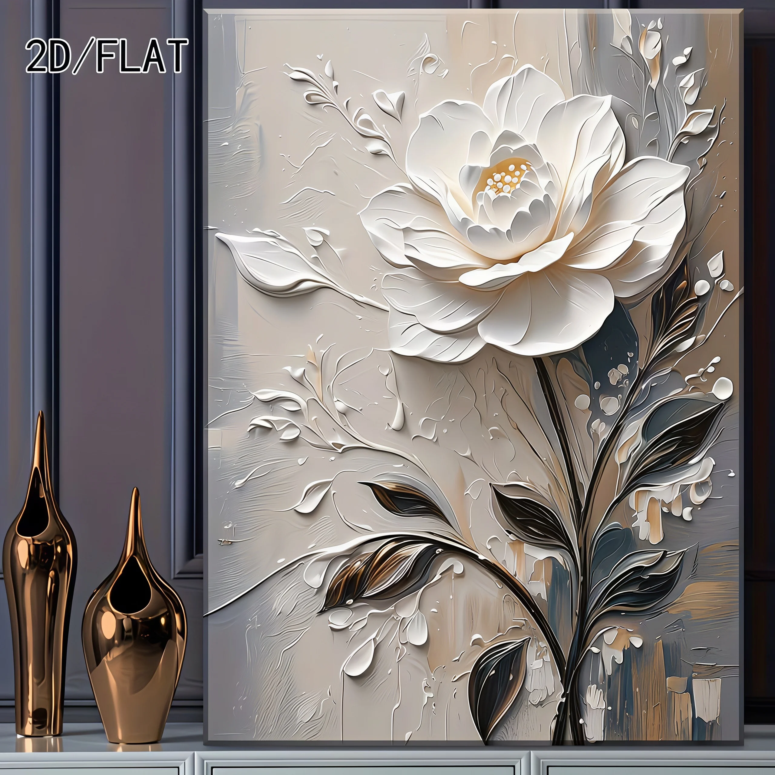 Modern Abstract Floral Canvas Wall Art Decor