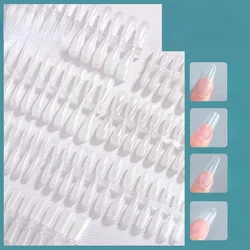 24pcs Fake Nail Transparent Full Coverage Ballerina Stiletto Coffin Shape Acrylic Extension French False Nail Tips Nail Art Tool