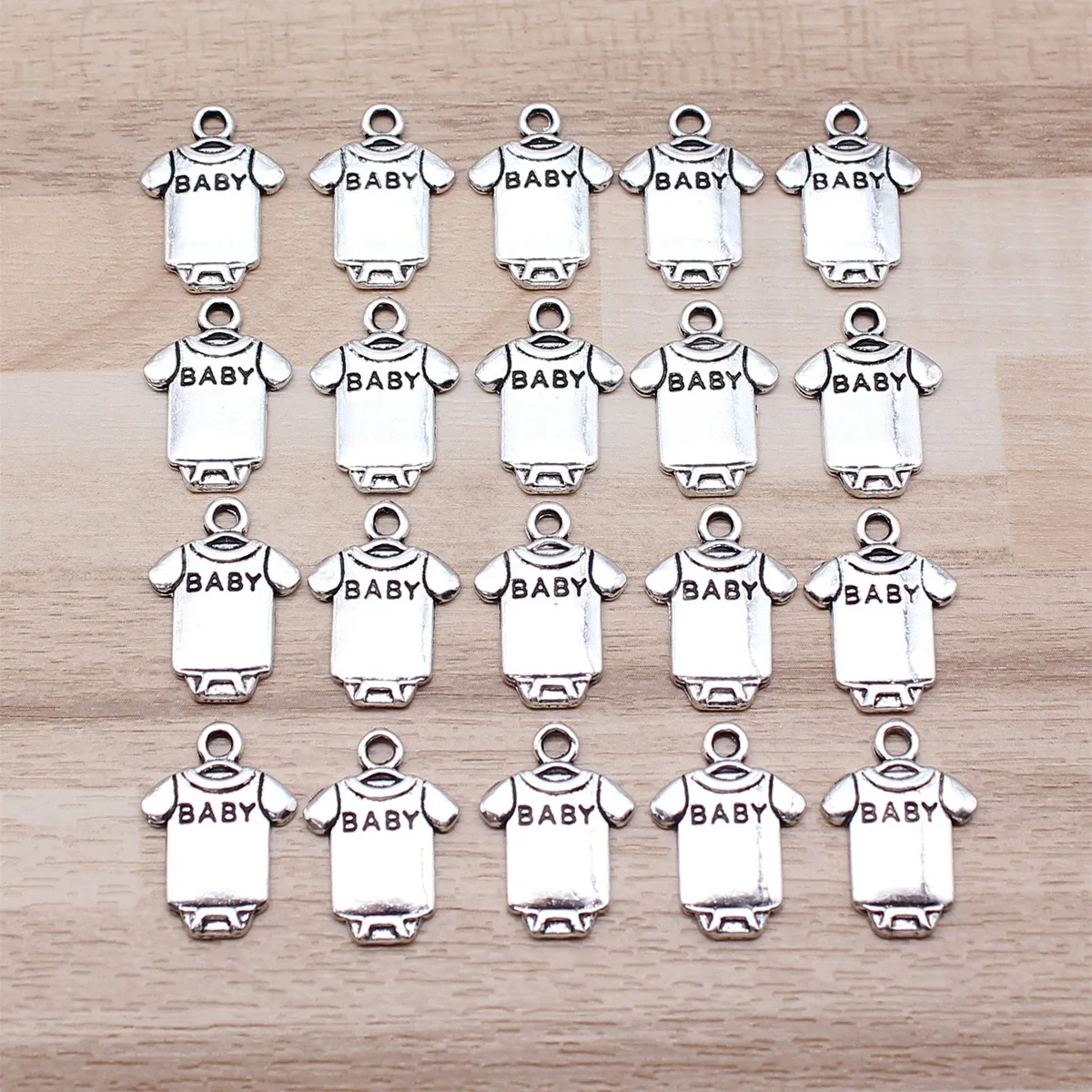 IFOCUS-Breloques en alliage de zinc pour bébé, 20 pièces/lot, 17x12mm/0,67x0,47 pouces