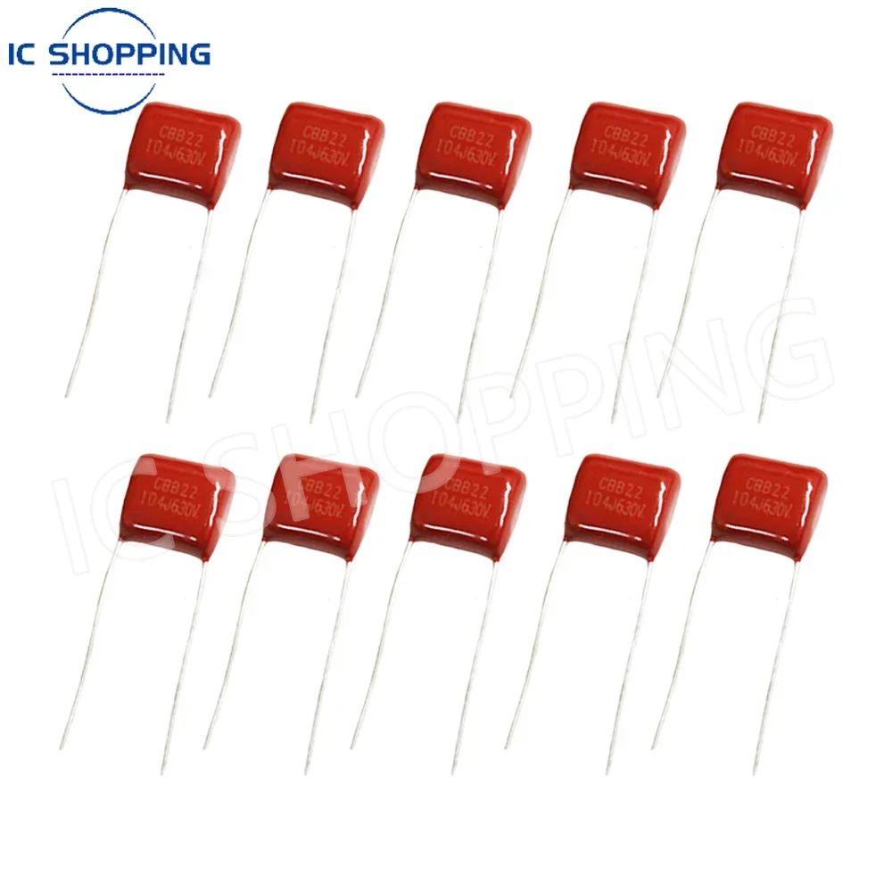 20PCS CBB22 Polyester Film Capacitor 630v104j 630V 104J Pitch 10mm 15mm