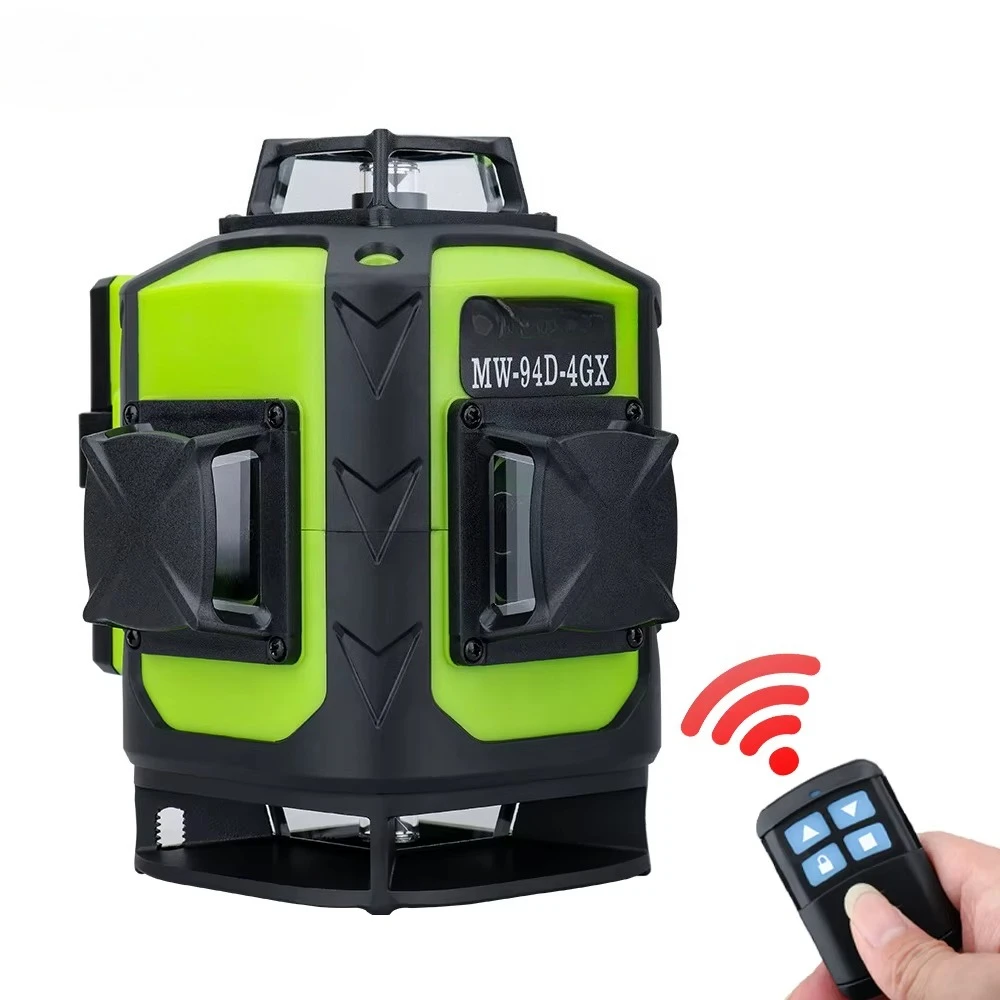 360-Degree Rotating Self-Leveling Horizontal and Vertical 4D 16-Line Laser Level Indoor and Outdoor Green Light Level