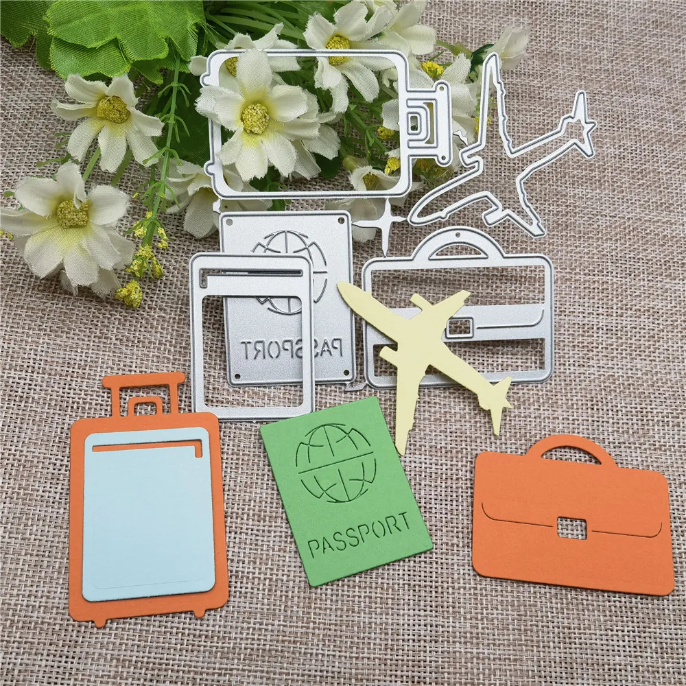 Aircraft Travel Items set Metal Cutting Dies Stencils For DIY Scrapbooking Decorative Embossing Handcraft Die Cutting Template