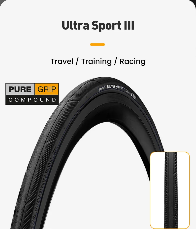 Continental Rennradreifen ULTRA Sport III & GRAND Sport Race 700× 25C /28C/32C Rennrad Nicht-Faltbarer / Faltbarer Gravel-Reifen – Detail 3