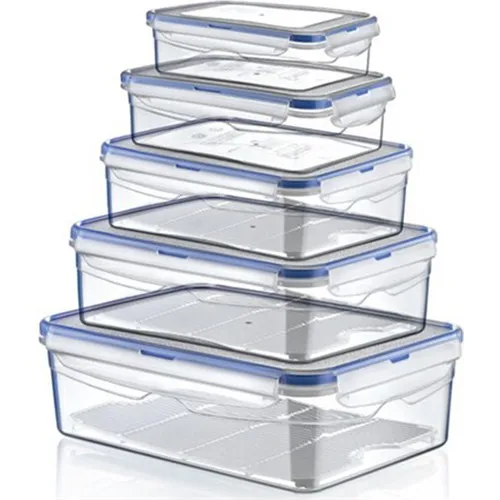 Hobby Life Plastic 5 Li Rectangle Sealed Storage Container (0,4 +,8 + 1,4 + 2,6 + 4,3Lt)