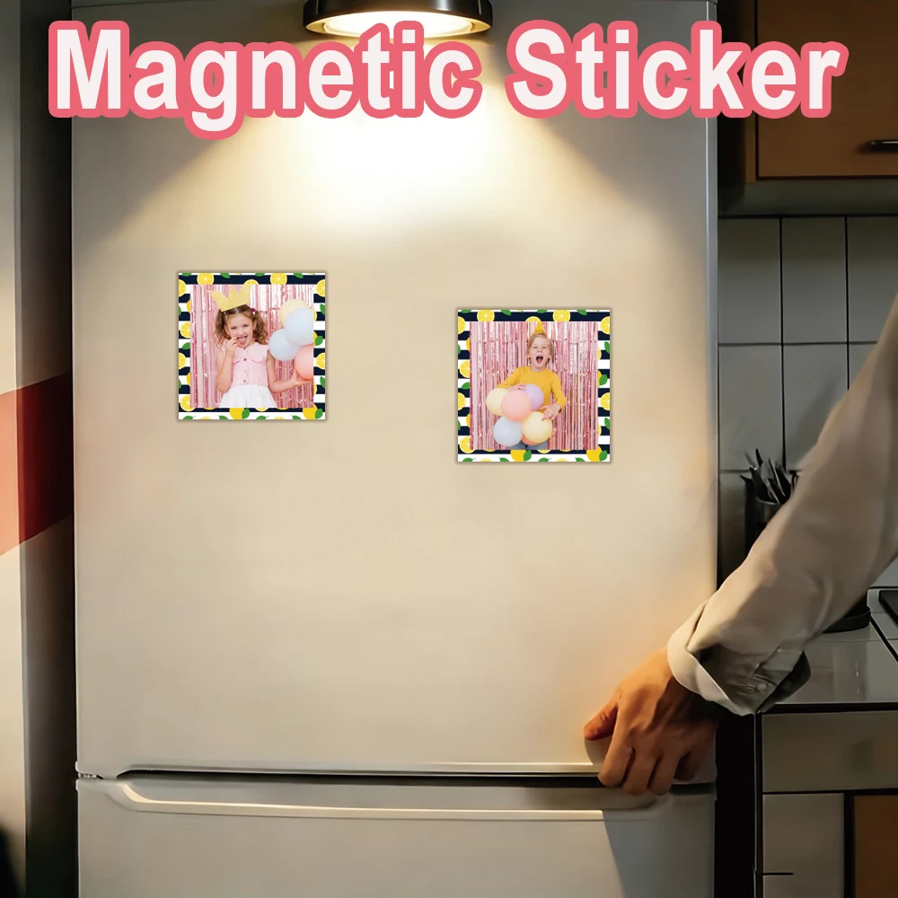 1pc Custom With border Photo Magnetic Fridge Magnet Customizable Photo Refrigerator Decal Custom Window Door Wall Sticker