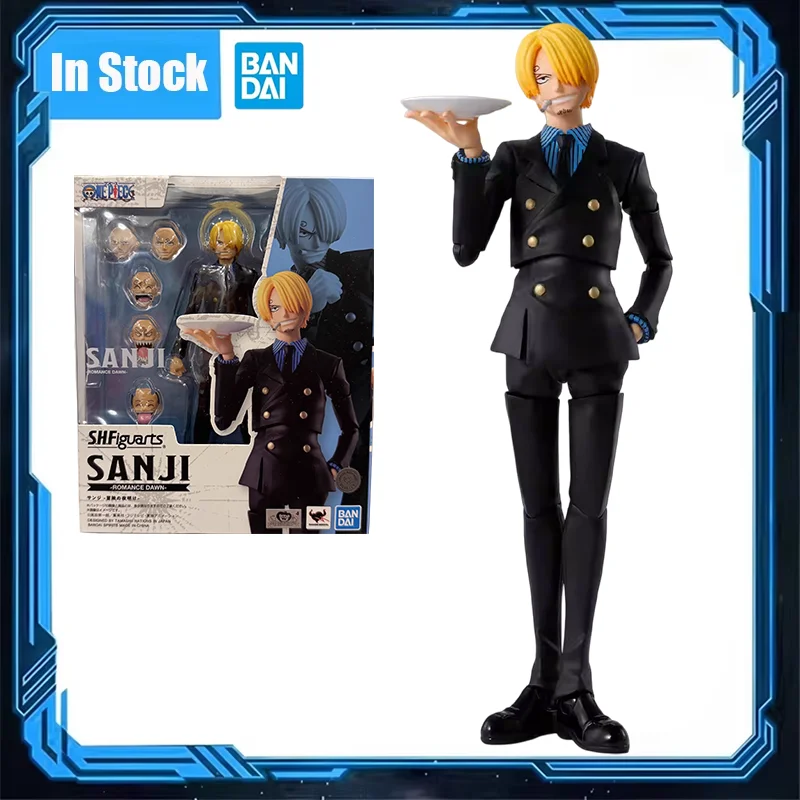 Figura de acción de anime Bandai Original SHF S.H.Figuarts One Piece Sanji Adventure of Dawn, juguete de regalo para niños, decoración de escritorio